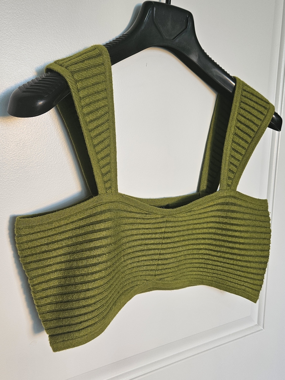 wild fable Women's XL Olive Ribbed Knit Crop Tank
